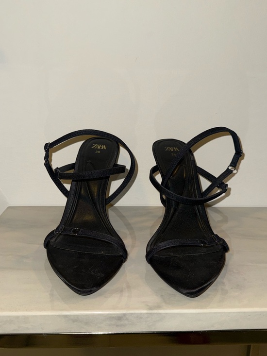 Zara Shoes - Zara Black Strappy Pointed-Heel Sandals